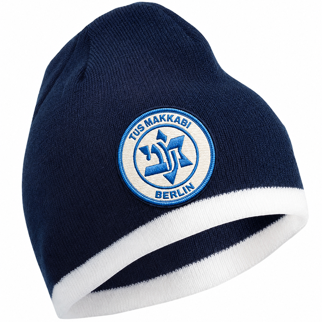 Strickmütze mit kontrastierendem Rand